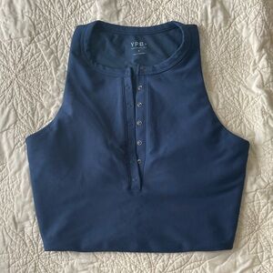 YPB Navy Sleeveless Crop Top